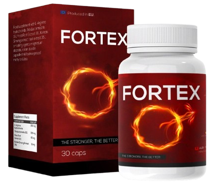 Fortex — Kuti dhe shishe Fortex me 30 kapsula.