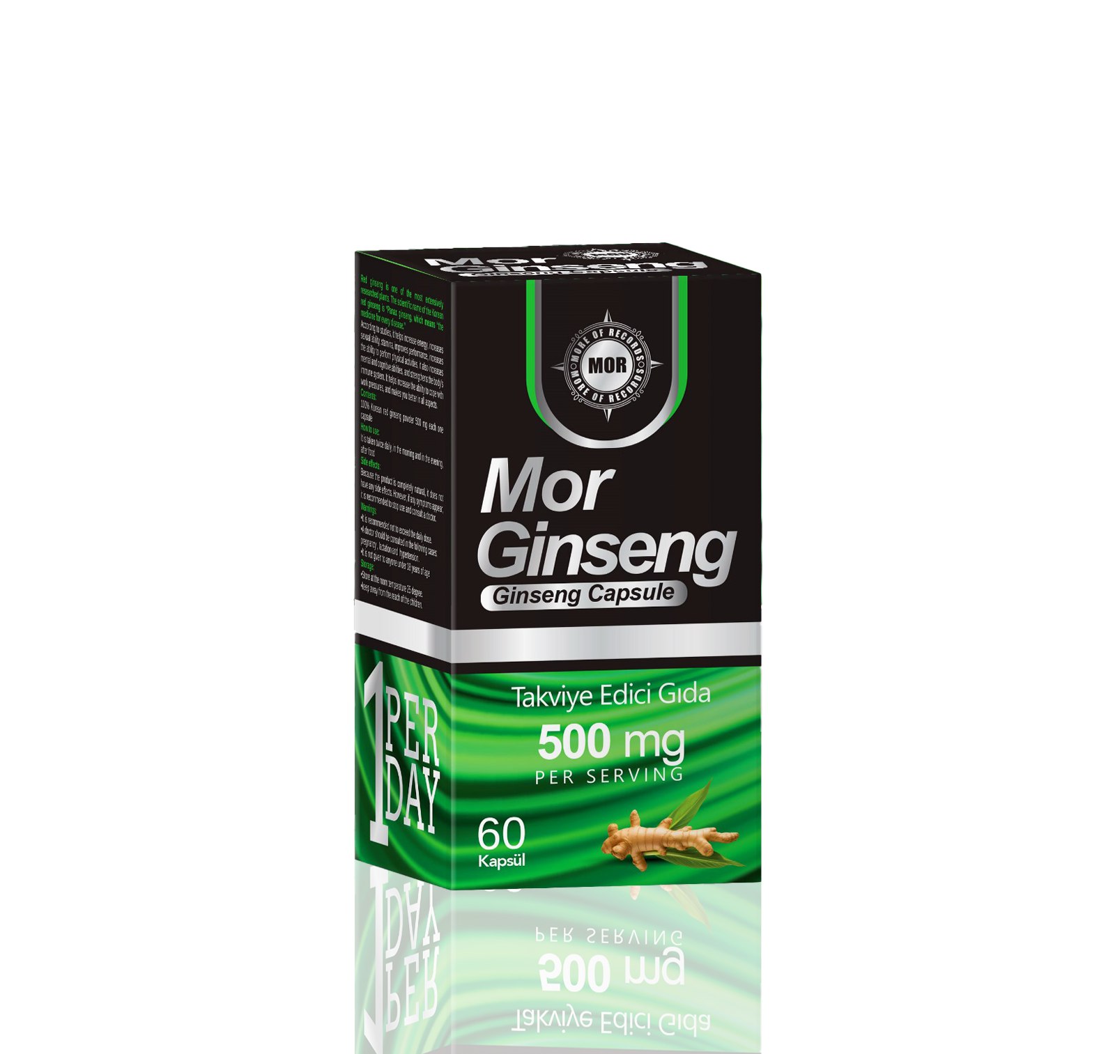 علبة Mor Ginseng، 60 كبسولة، 500 ملغ لكل حصة