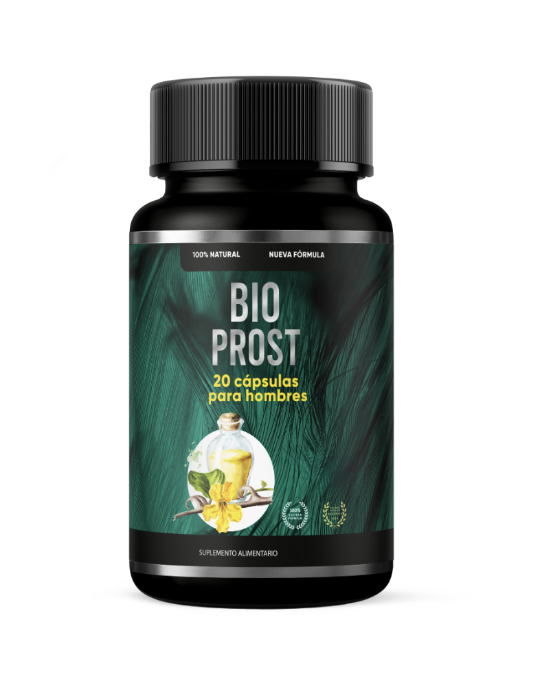 Frasco negro Bio Prost nueva fórmula de 20 cápsulas