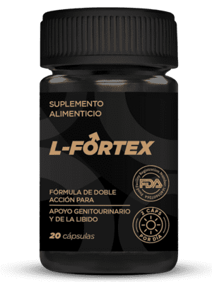 L-Fortex — Frasco de 20 cápsulas.