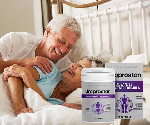 Uroprostan — Frasco y caja Uroprostan Advanced Prostate Formula de 20 cápsulas.