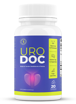 Urodoc — Frasco Uro Doc de 20 cápsulas, identificado como suplemento dietético.