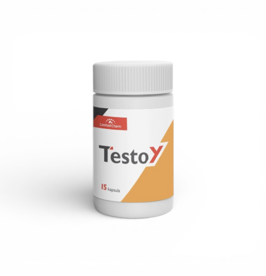 TestoY — bočica s 15 kapsula.