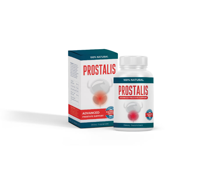 Flacon et boîte Prostalis, complément alimentaire pour le bien-être prostatique.