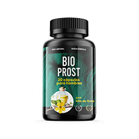 Frasco negro Bio Prost nueva fórmula de 20 cápsulas