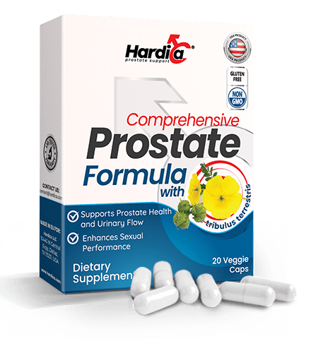 Hardica — Kahon ng Hardica Comprehensive Prostate Formula na may 20 veggie capsules.