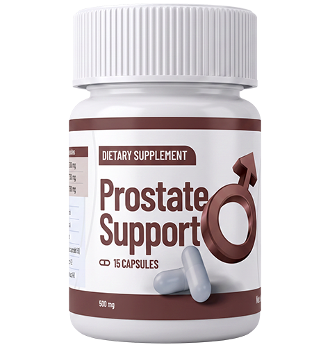 Prostate Support — Prostate Support, 15 capsules, 500 mg shown on the front label.