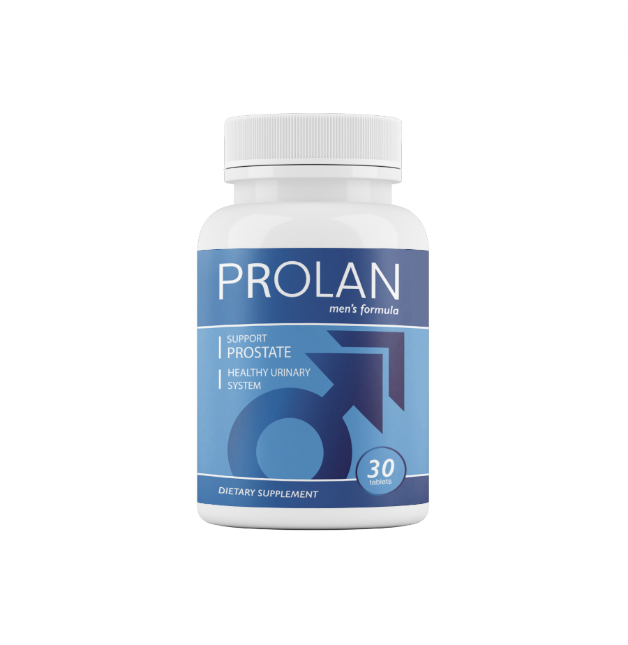 Prolan کی نیلی اور سفید بوتل جس پر 30 گولیاں درج ہیں