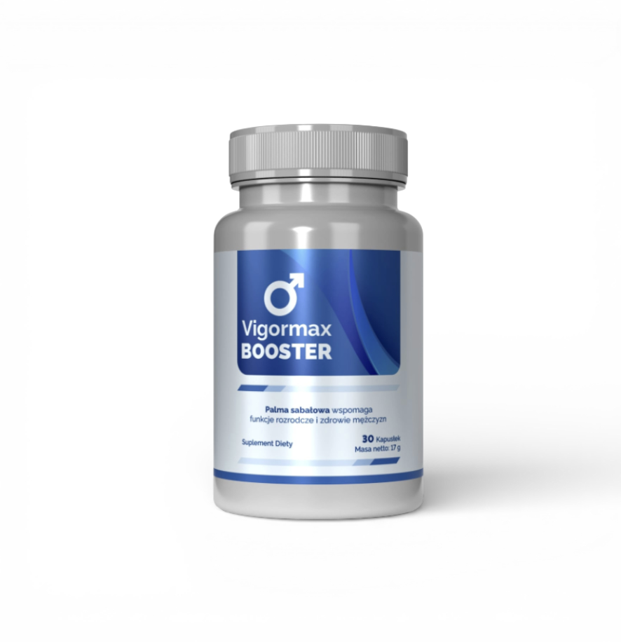 Srebrna butelka Vigormax Booster, 30 kapsułek